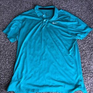 Nike Men's Teal Green Polo Shirt